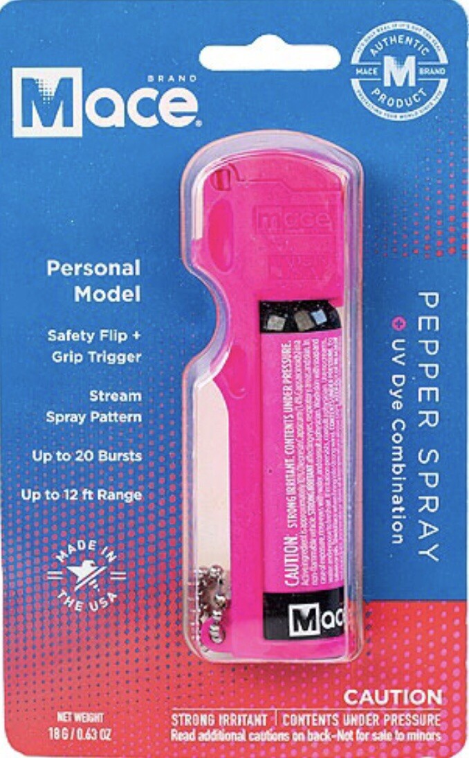 MACE 12 FT DEFENSE PERSONAL Pepper GUARD PINK Spray FLIP TOP Self HOME Defense
