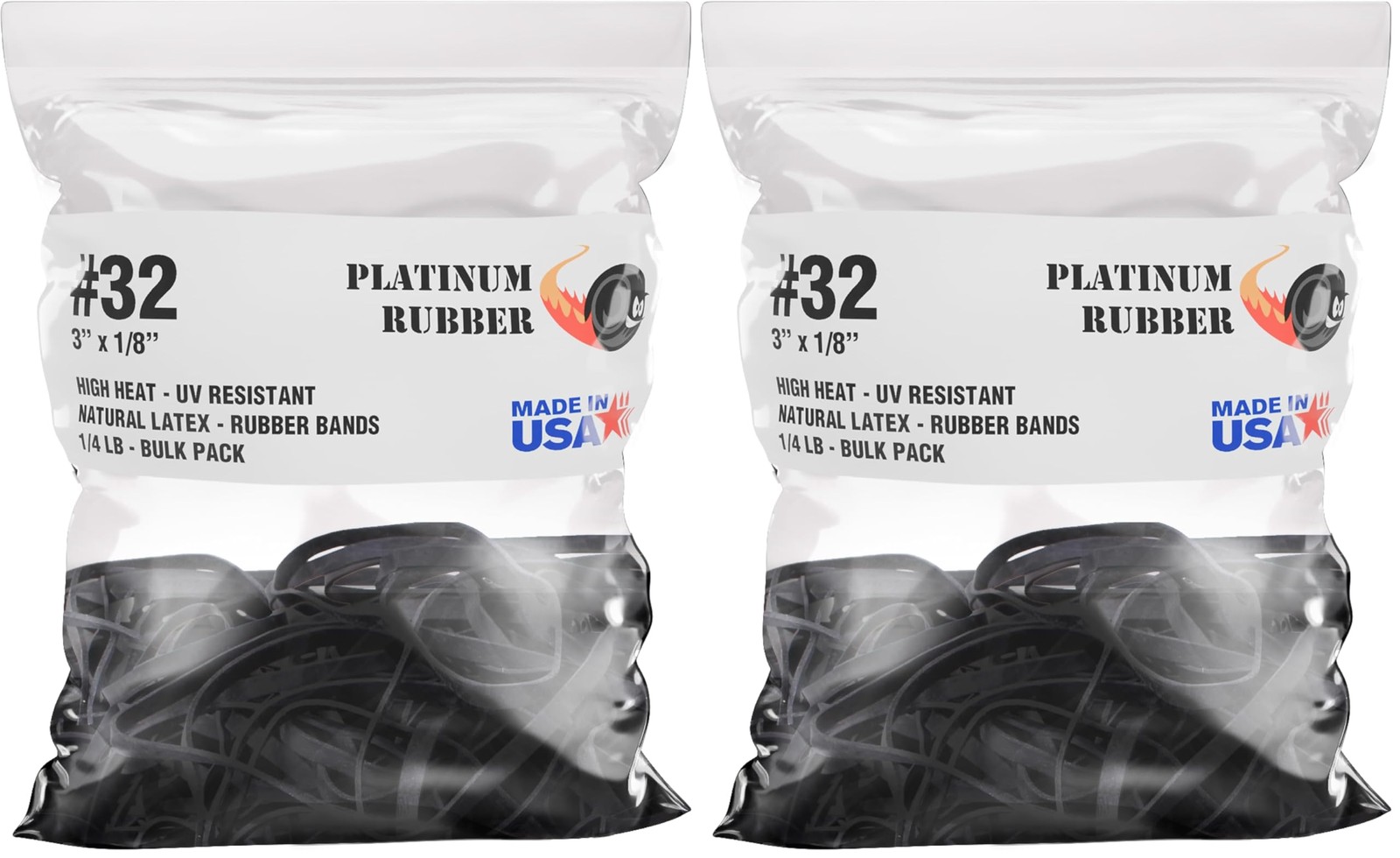 Black High Heat UV Resistant #32 Platinum Rubber 32-1/4lb (Pack of 2),
