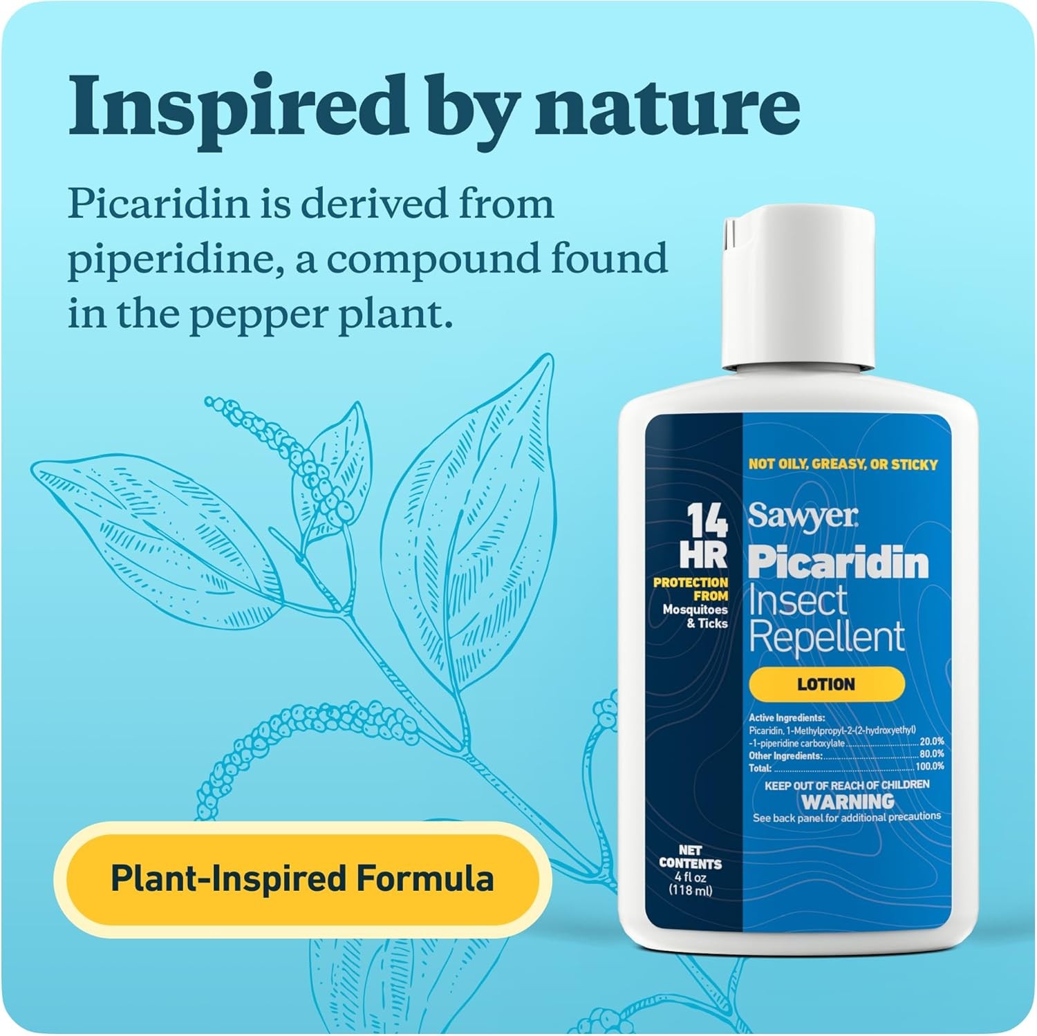 Sawyer Products SP564 Premium Insect Repellent with 20% Picaridin, Lotion, 4 Oz