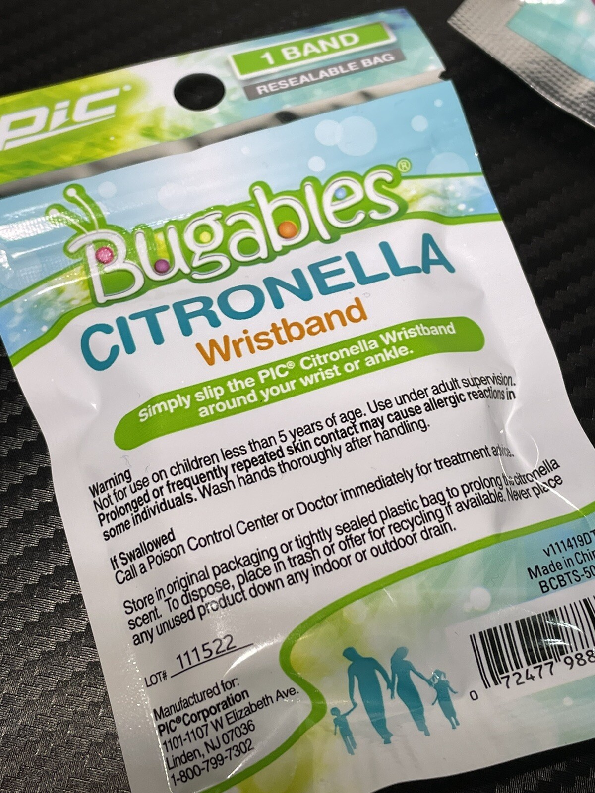 Lot Of 2 PIC Citronella Insect Wrist -Arm-Ankle Bands Colors Vary Wristband New