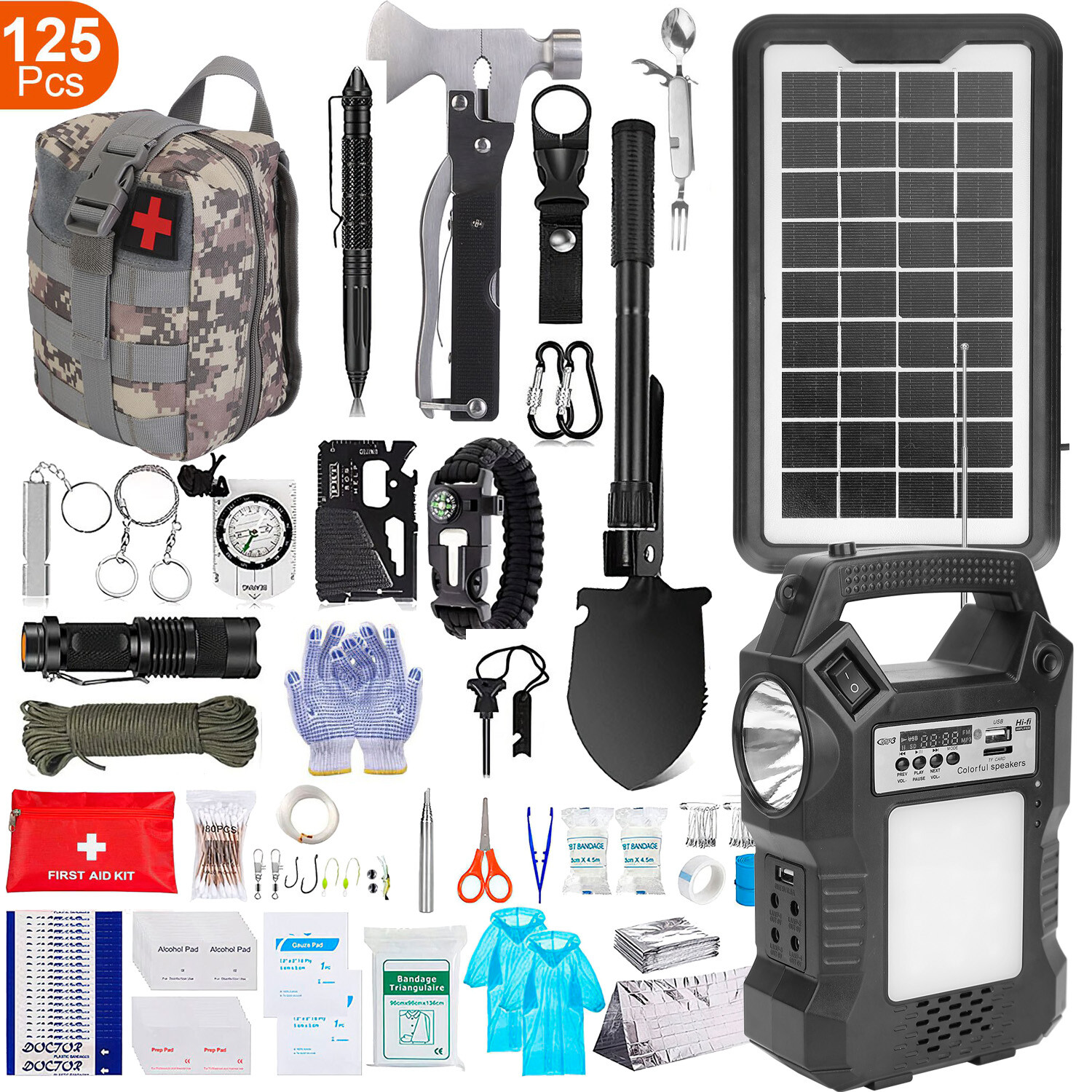 First Aid Bug out Military Prepper Kit /Portable Power Station Solar Generator
