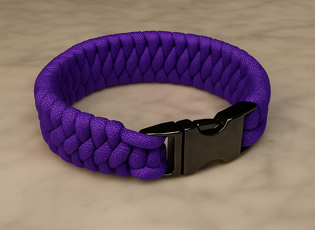 Acid Purple Trilobite Paracord Bracelet with Metal Buckle