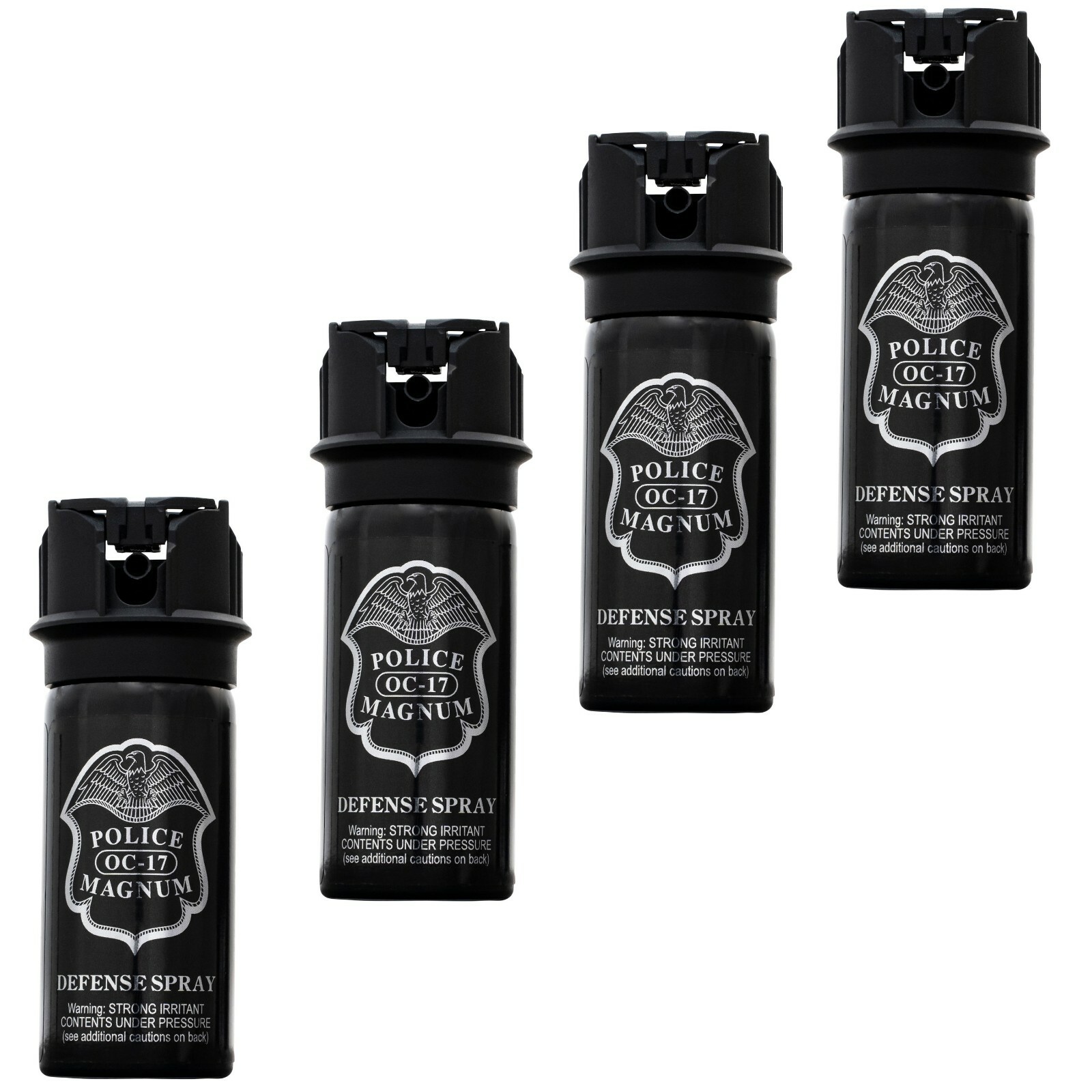 4 POLICE MAGNUM Pepper Spray Self defense 2oz FlipTop Fogger UV Dye Protection