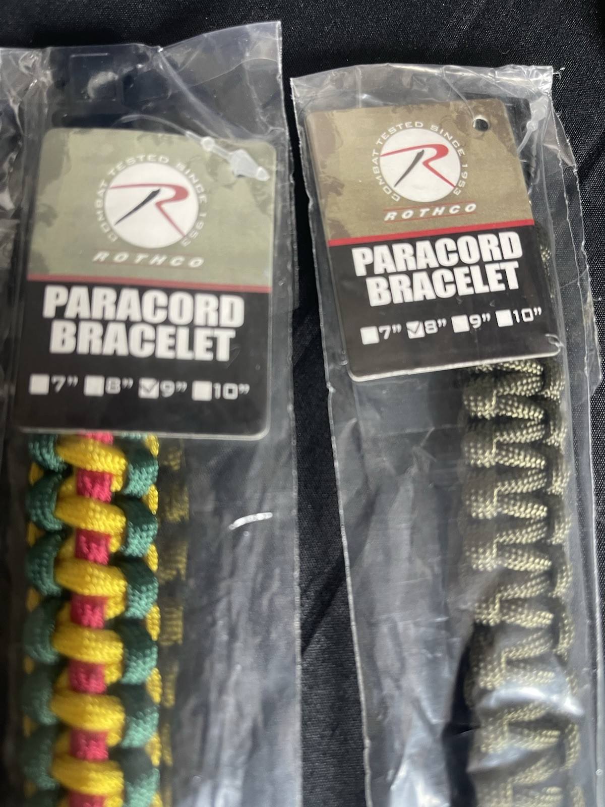 Survival Paracord Bracelets, 2 Braided Bracelet Army Green And Multicolor