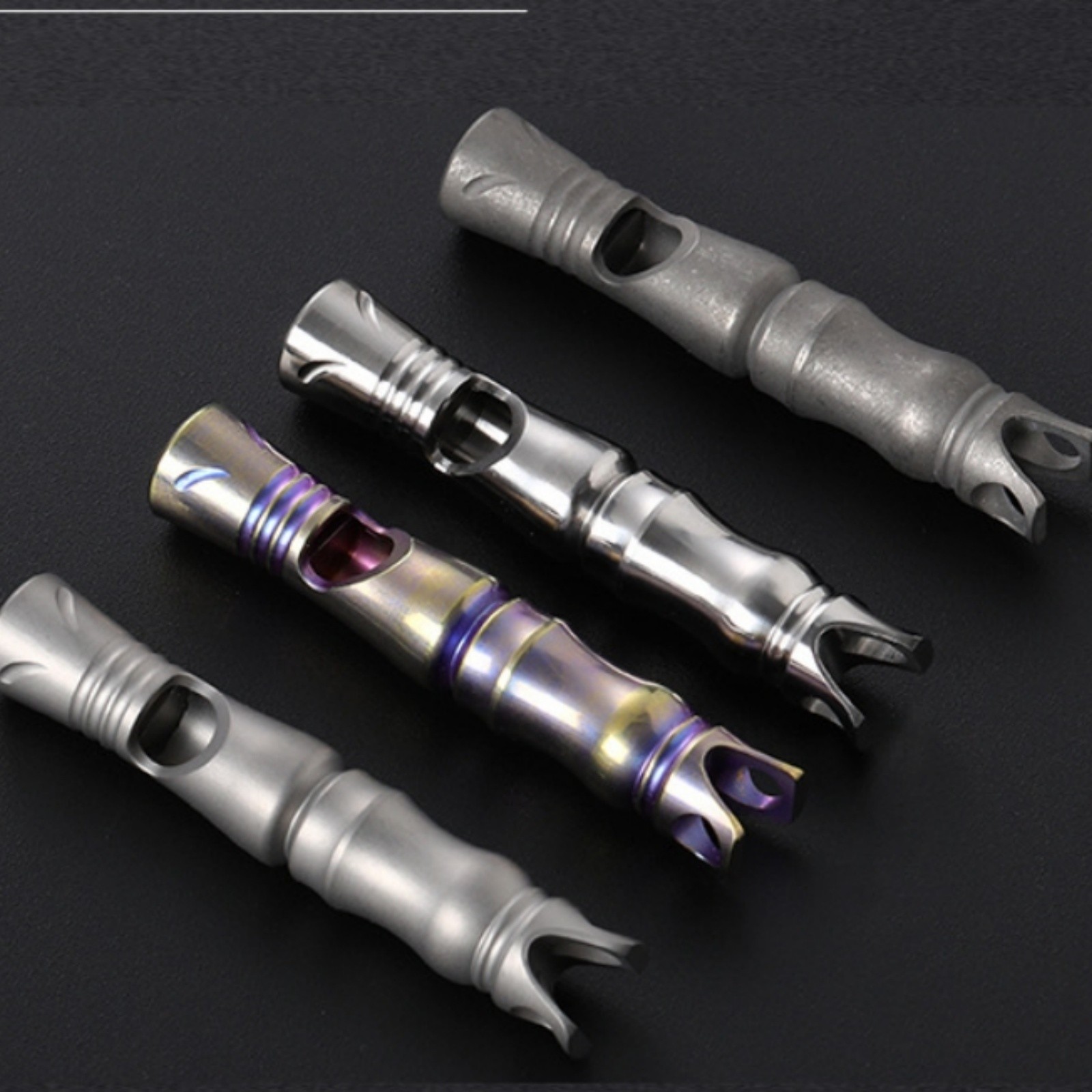 Titanium Alloy Single Tube Whistle EDC Outdoor Survival Tool Wateproof