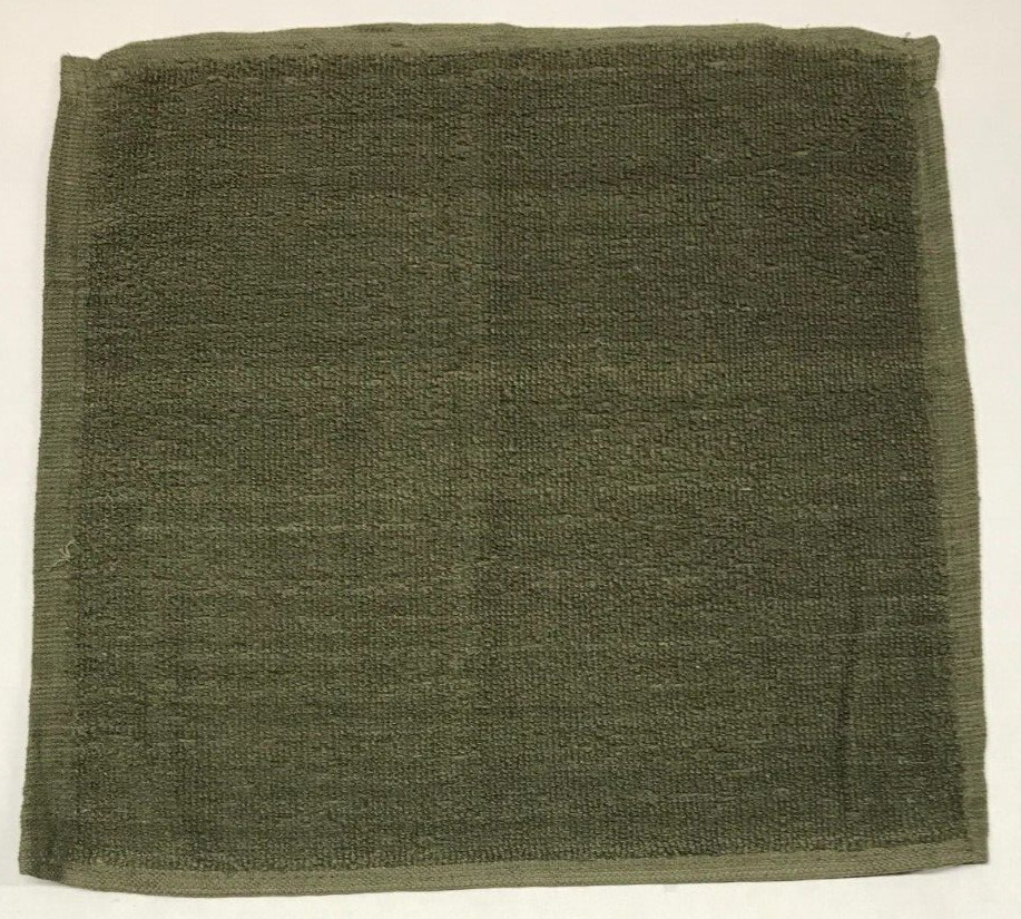 OD Green Military Style Washcloth 4 each 11 1/2″ x 12″