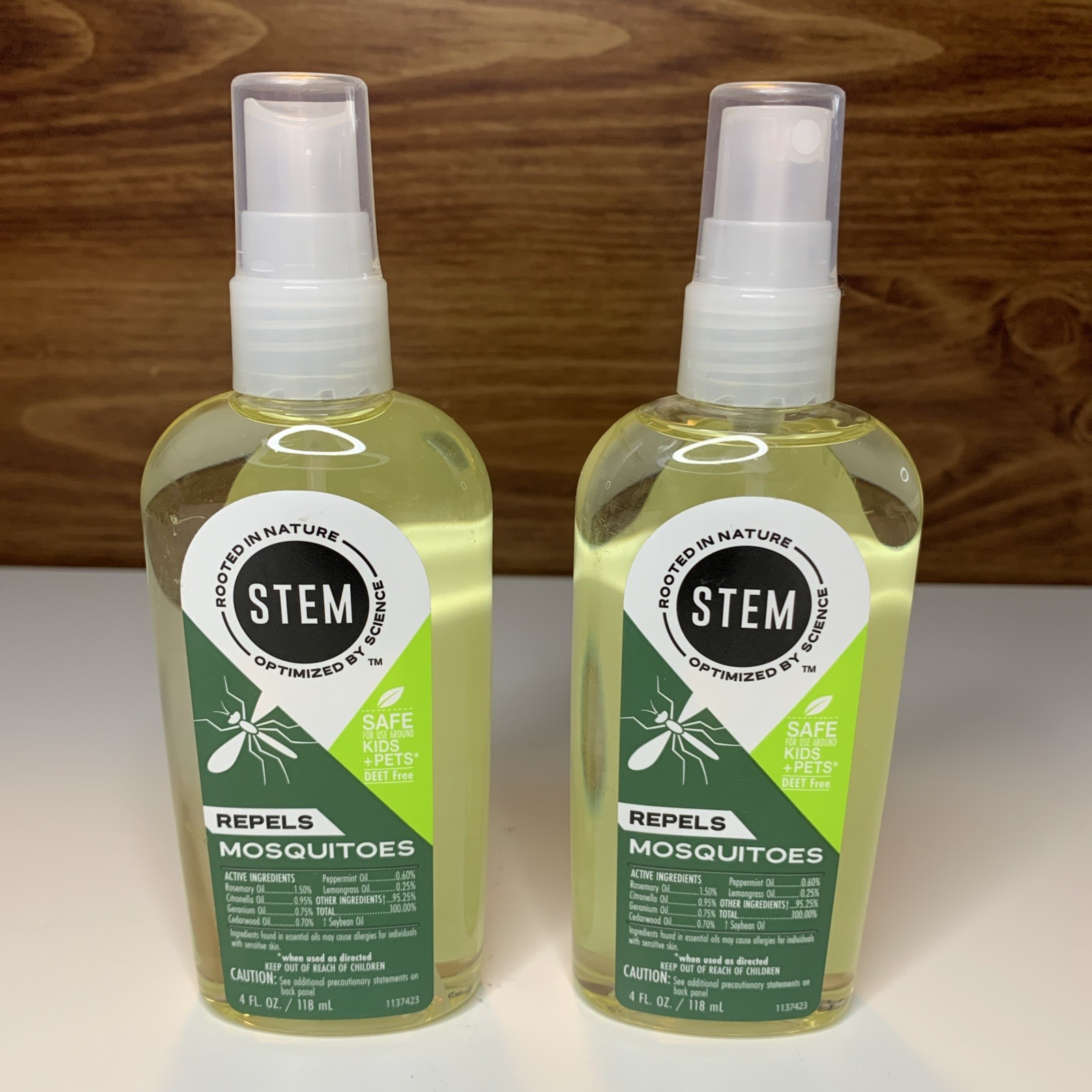 Lot of 2 STEM Bug Repellent Spray for Mosquitoes Deet Free 4 oz Each New
