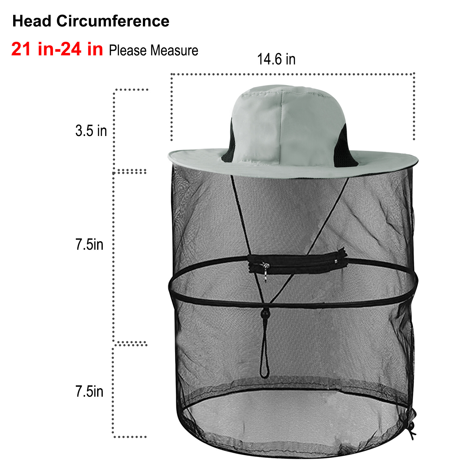 Outdoor Mosquito Head Net Bucket Hat – Unisex Sun Cap for Hiking Camping
