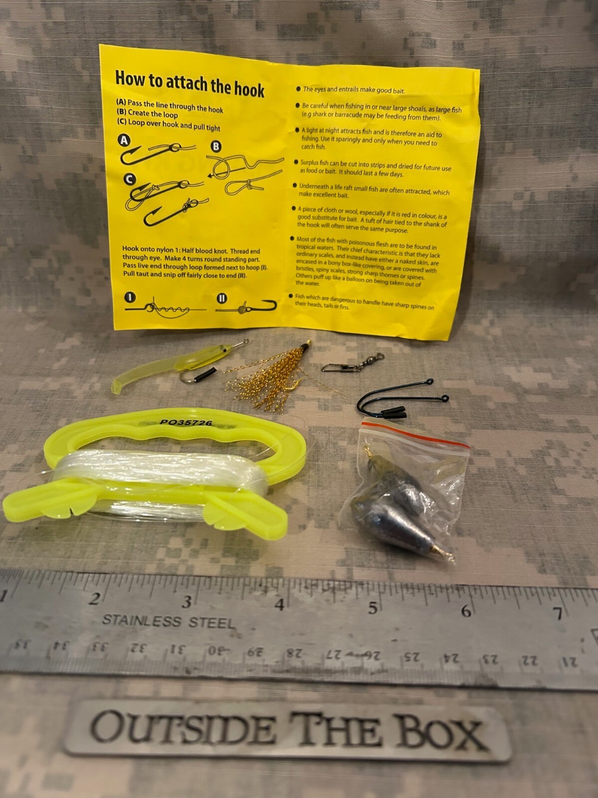 Emergency/Survival: BCB Liferaft Fishing Kit, Ultralight, Pocket Sized, Compact