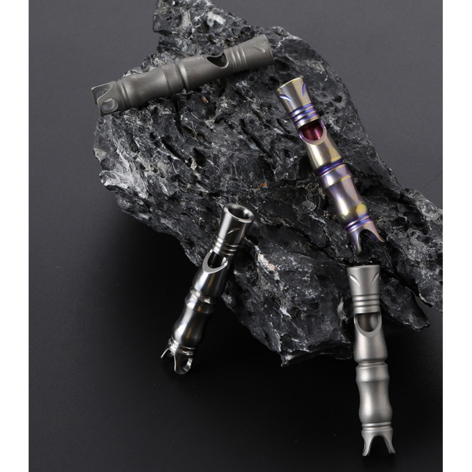 Titanium Alloy Single Tube Whistle EDC Outdoor Survival Tool Wateproof