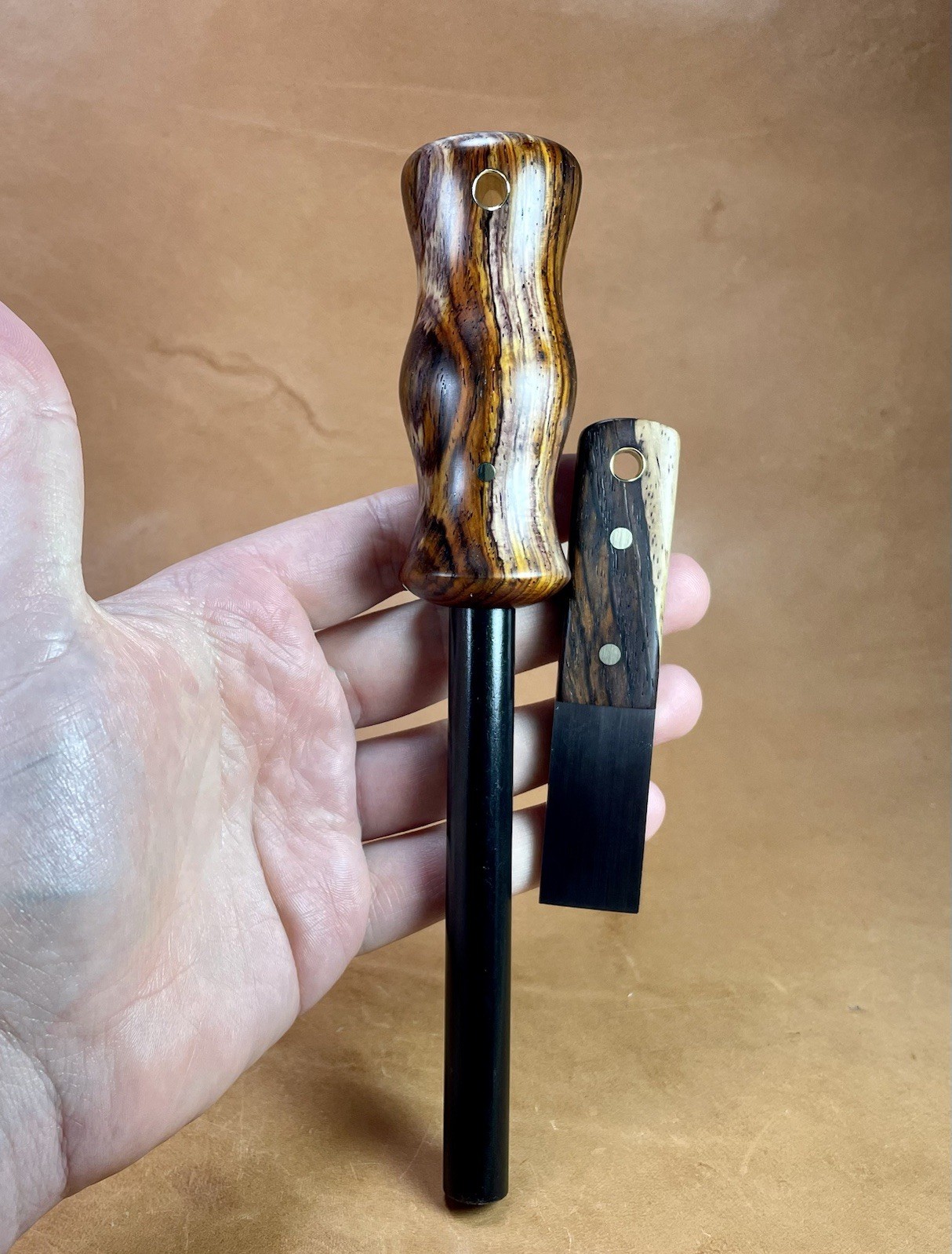 Bushcraft Camping Survival Firesteel Ferro Rod Cocobolo Striker Scraper Set