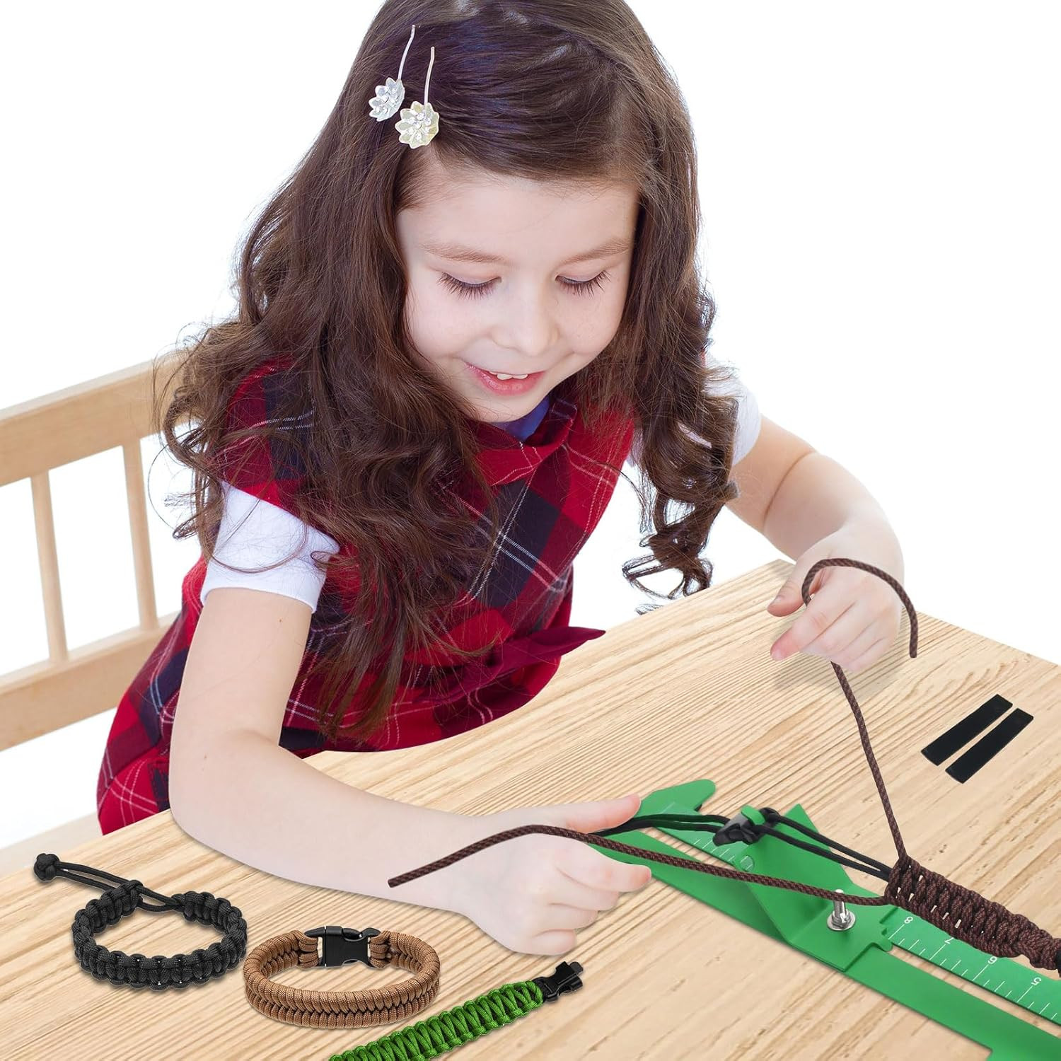 2 in 1 Paracord Bracelet Jig, Paracord Bracelet Making Kit, Adjustable Length DI