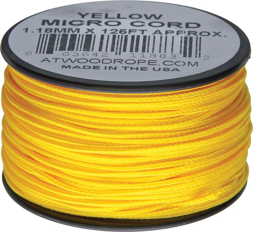 Micro Cord 125ft Polyester/Nylon, Strength 100 lbs, High Tech Braided USA Made