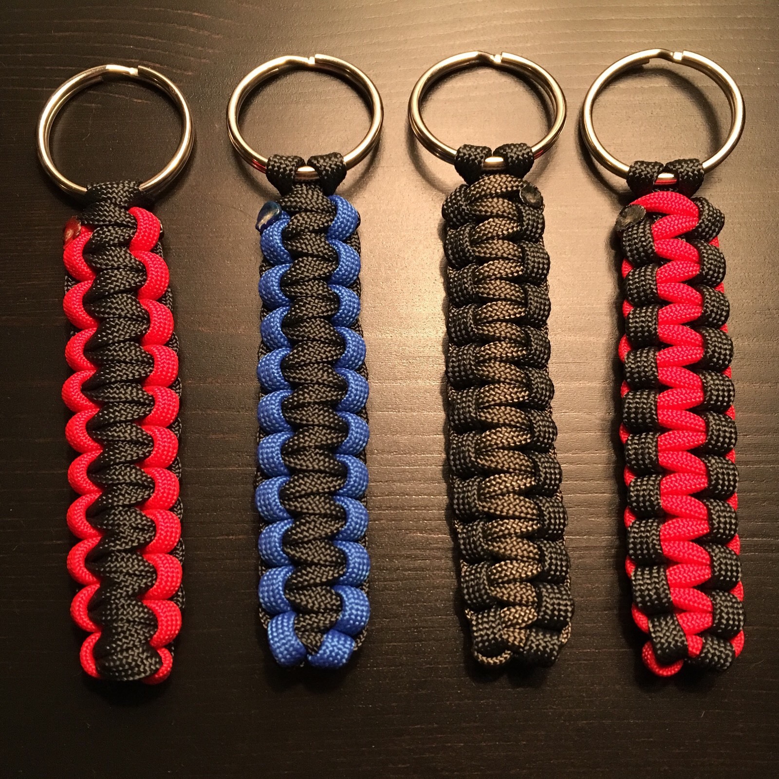 ONE (1) Paracord Keychain KEY FOB 550 Cord USA Custom Colors! TJPARACORD