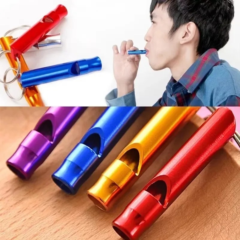 4PCS Aluminum Emergency Whistle Keychain Loud Survival Camping Safety