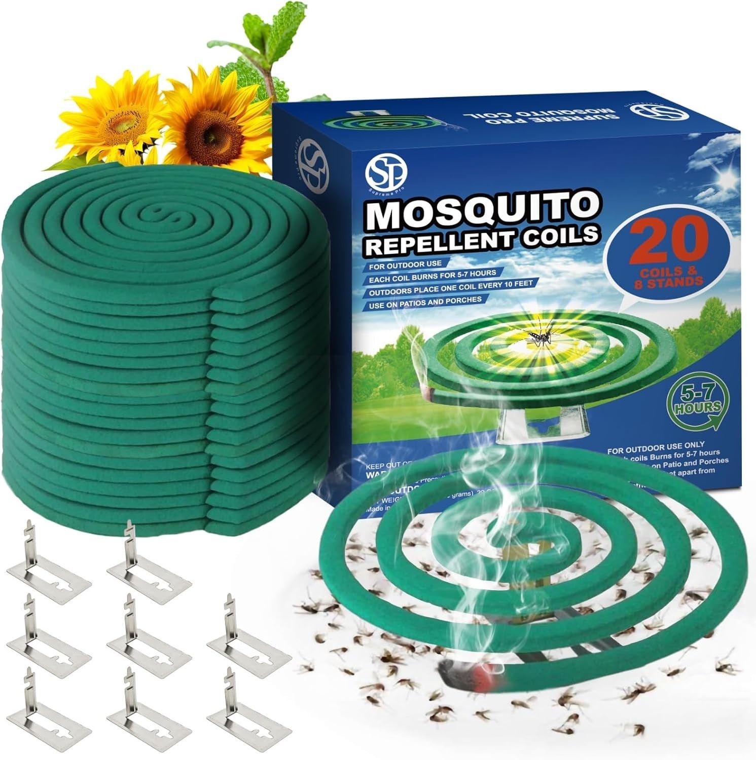 20PCS Mosquito Repellent Coils with Holders – Outdoor Insect Control & Long-Last