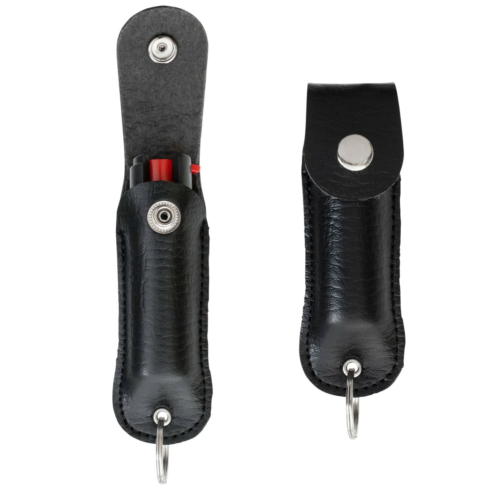 2 Police Magnum pepper spray .50oz black keychain holster belt clip self defense