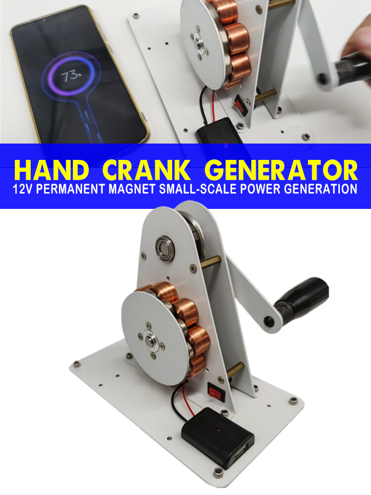 50W Portable Hand Crank Generator Emergency USB Charger Camping Outdoor Survival