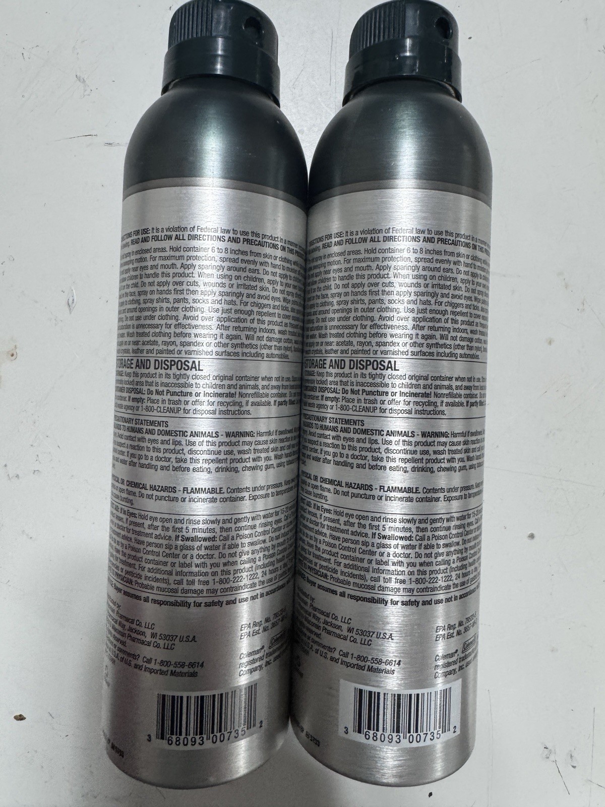 2 Cans Coleman 40% DEET Bug Repellent Spray Insect Repellent Spray – 6 oz EACH