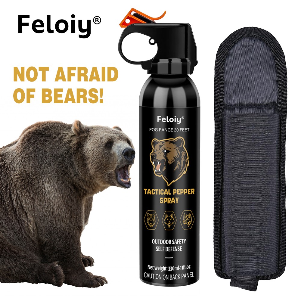 Feloiy Bear Spray Self Defense w/ Holster, 11 oz Cans, 20 ft Range NEW