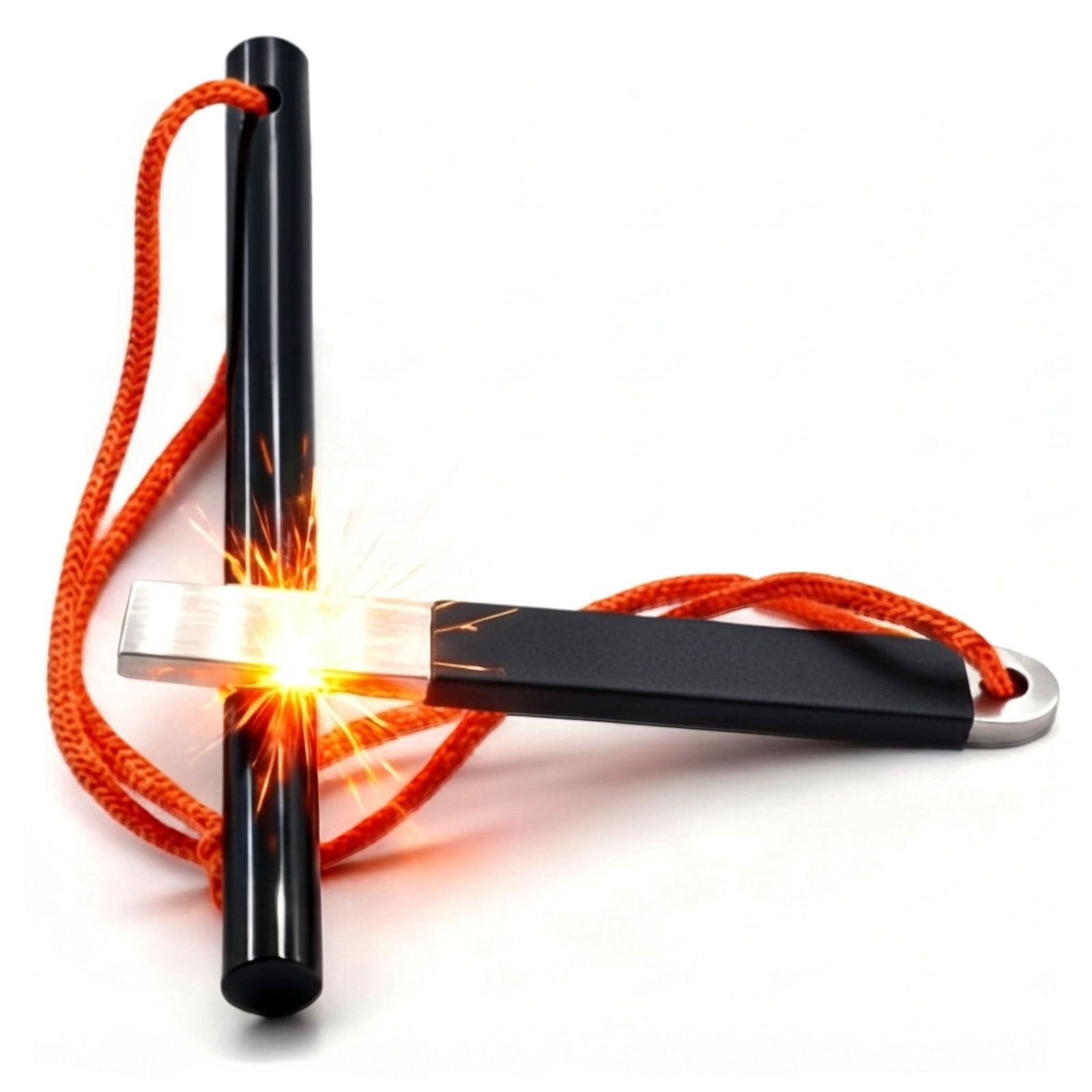 IWLUFK 4″ Portable Pocket Waterproof Ferrocerium Ferro Rod Fire Starter Survi…