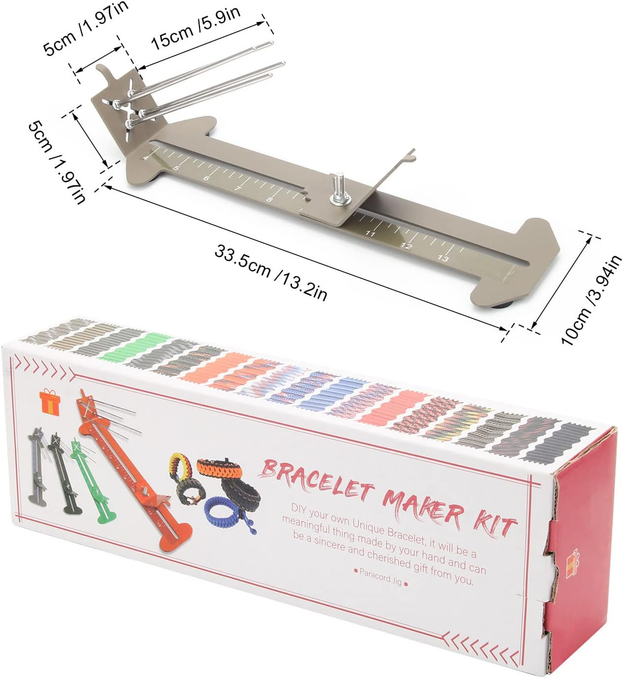 2 in 1 Paracord Bracelet Jig Paracord Jigs and Tools Adjustable Length DIY Cra