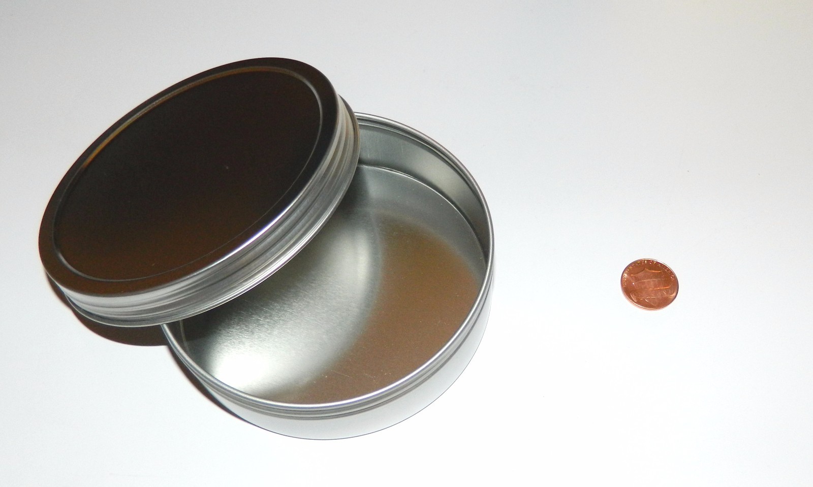6 X 8 oz Round Metal Screw Top Lid Cover Survival Crafts Storage Tin Container