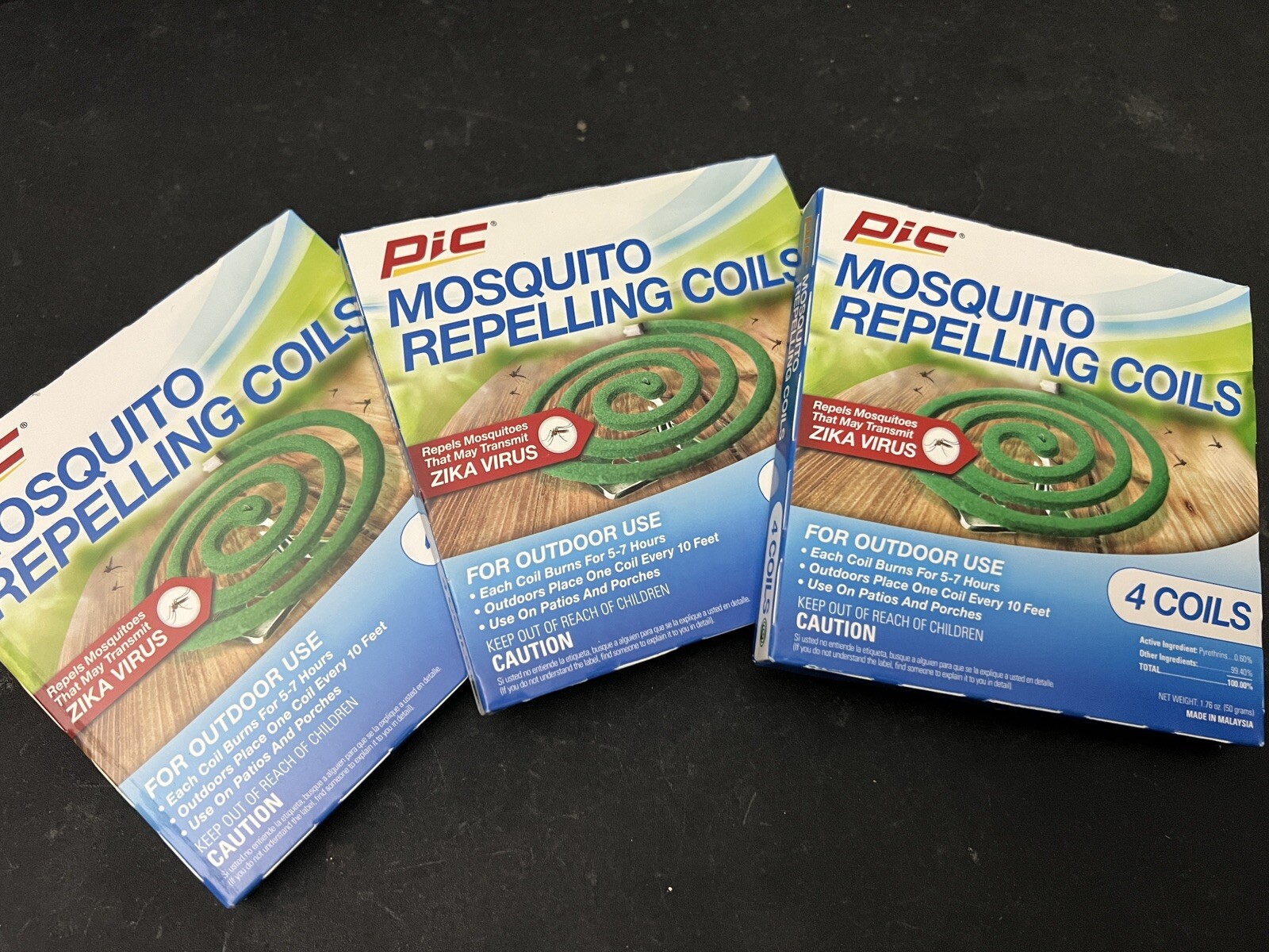 Lot of 3 PIC Mosqu Repelling Coils | 12 Coils Total