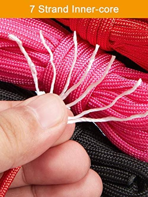 24 Pieces 10 Feet Paracord Cord 550 Multifunction Paracord Bracelet Rope