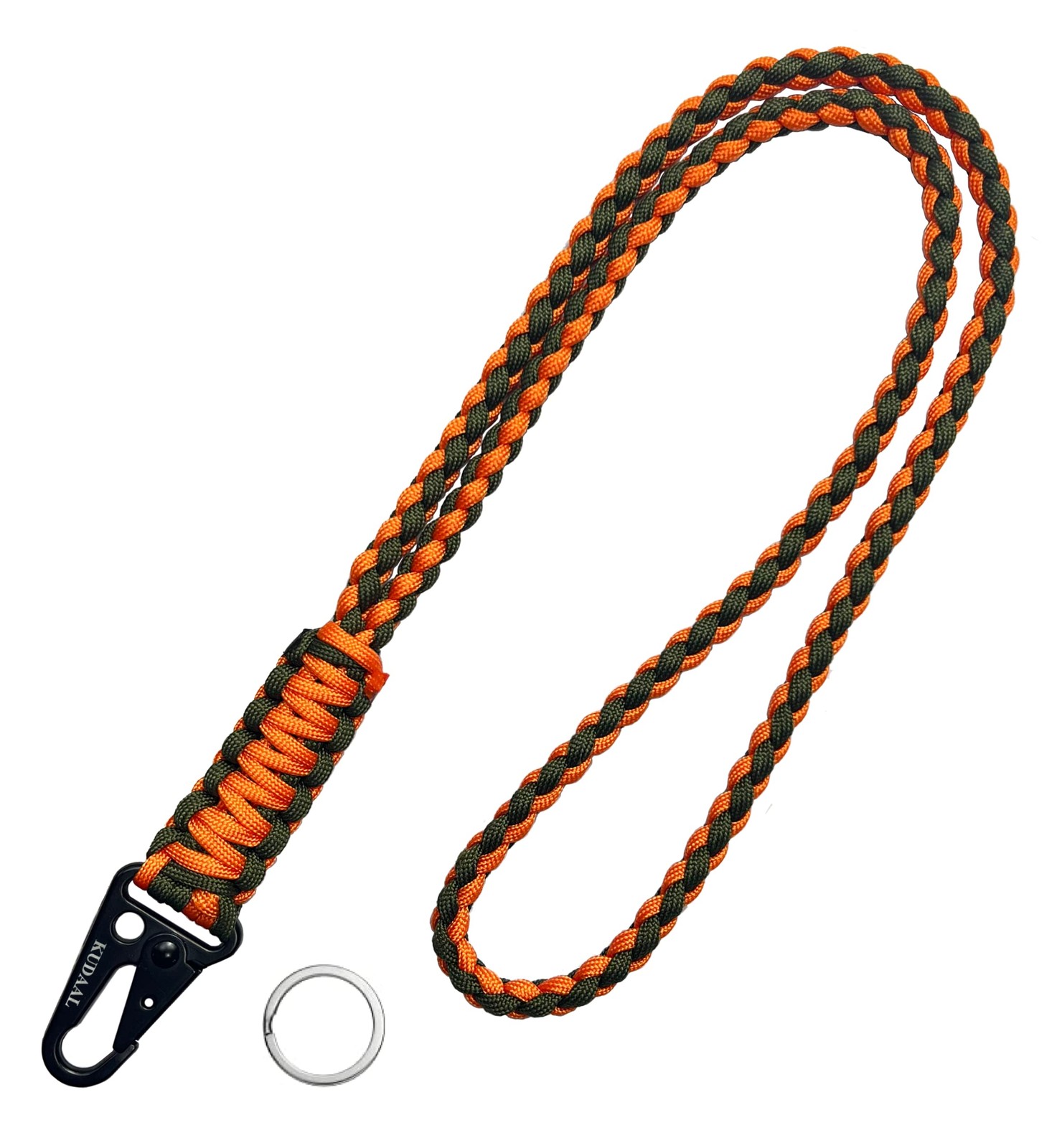 Paracord Lanyard Keychain – Heavy Duty Key Strap with Whistle & Badge ID Wallet