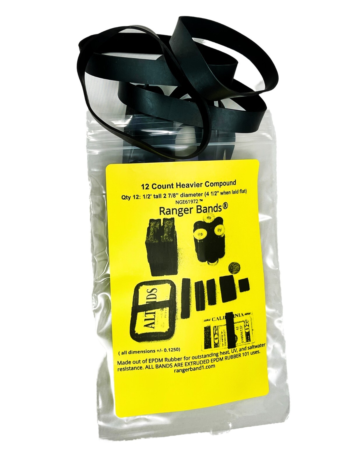 Ranger Bands® 12 XX LG High Tension EPDM Rubber Tactical Bands Survival USA