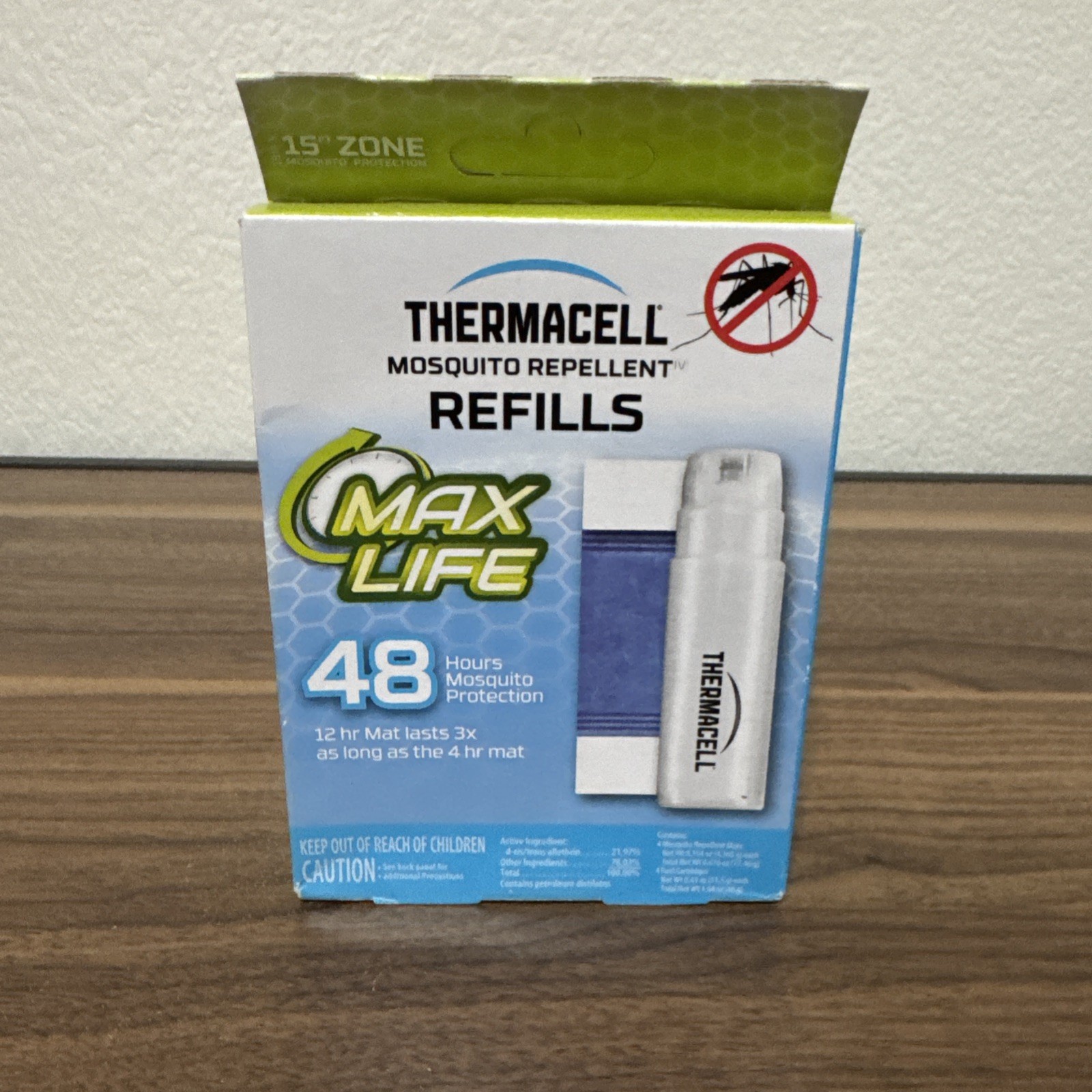 Thermacell Max Life Mosquito Repeller Refill Pack 4 Cartridges + 4 Mats NEW