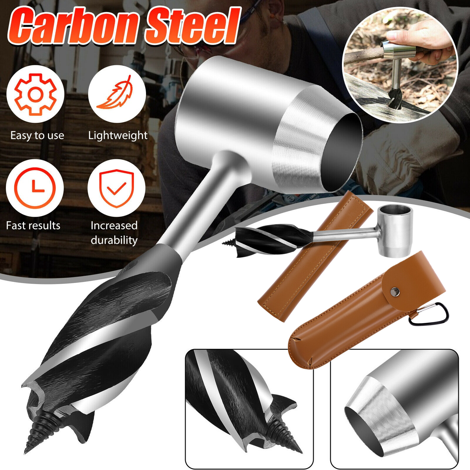 Outdoor Survival Tool Wood Drill Manual Hand Auger Wrench for Bushcraft Settlers