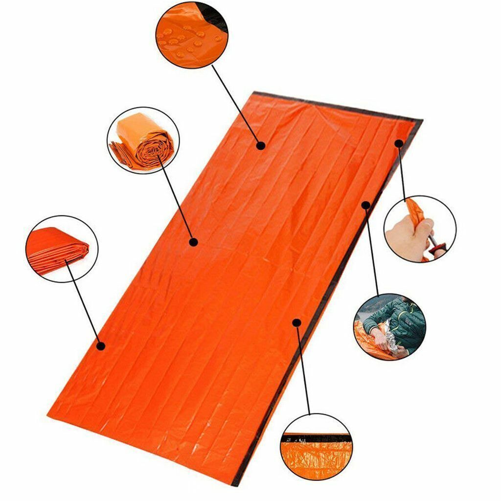 1-5pcs Emergency Sleeping Bag Thermal Waterproof Outdoor Survival Camping Hiking