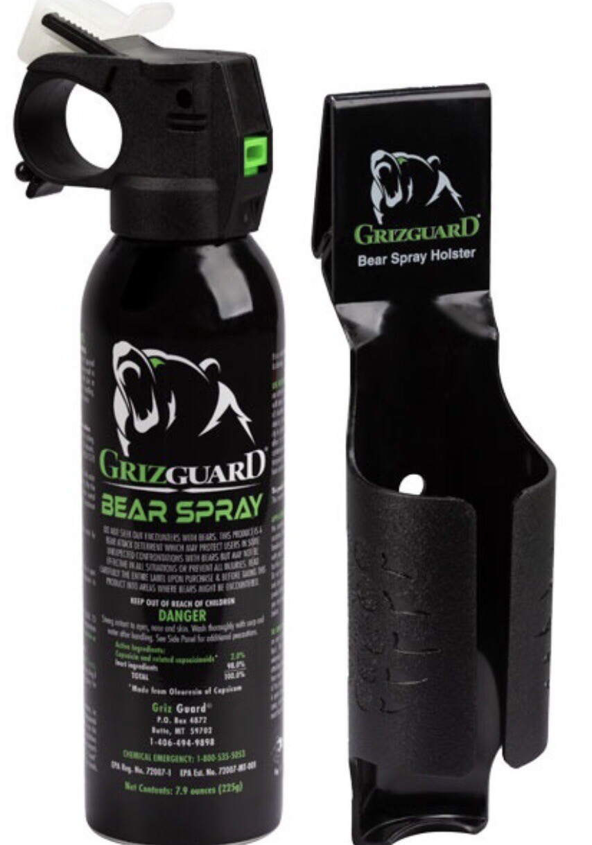 GRIZGuard 30 Feet BEAR Deterrent Repellent Spray 7. 9 oz GLOW CAP CAMPING HIKING