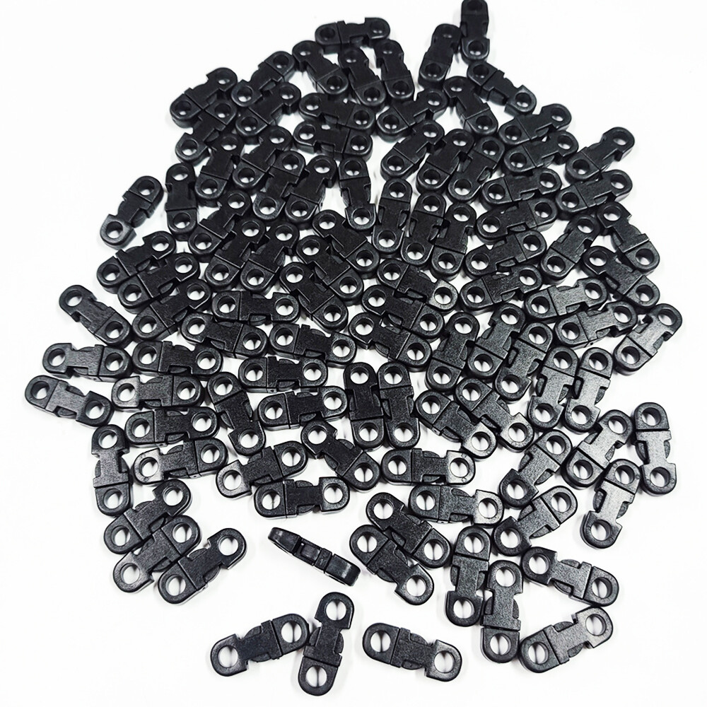 100x Buckles Black For Paracord Bracelets Plastic Safety Clasp Side Release