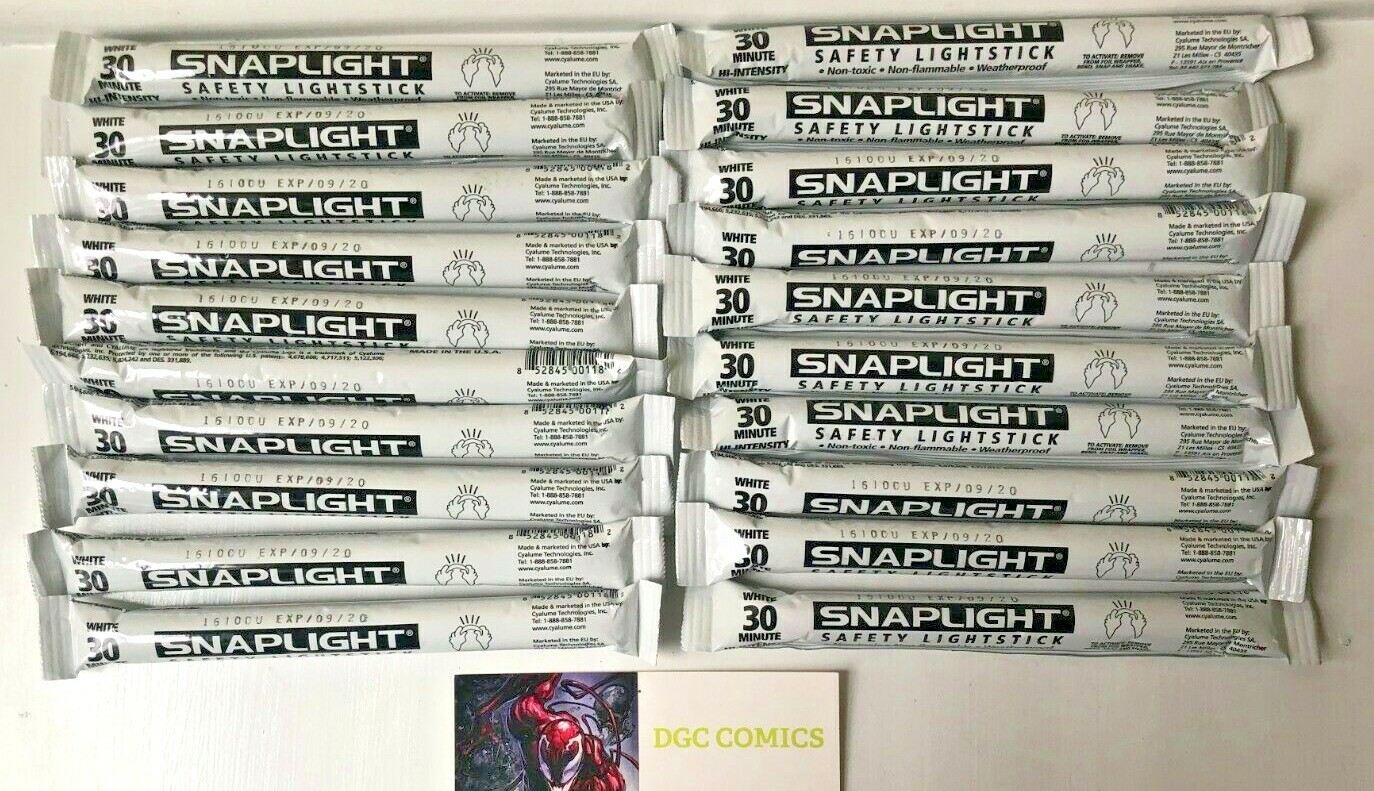 Lot 20 White Cyalume LIGHTSTICKS Hi-Intensity Emergency Prepper Blackouts 2023