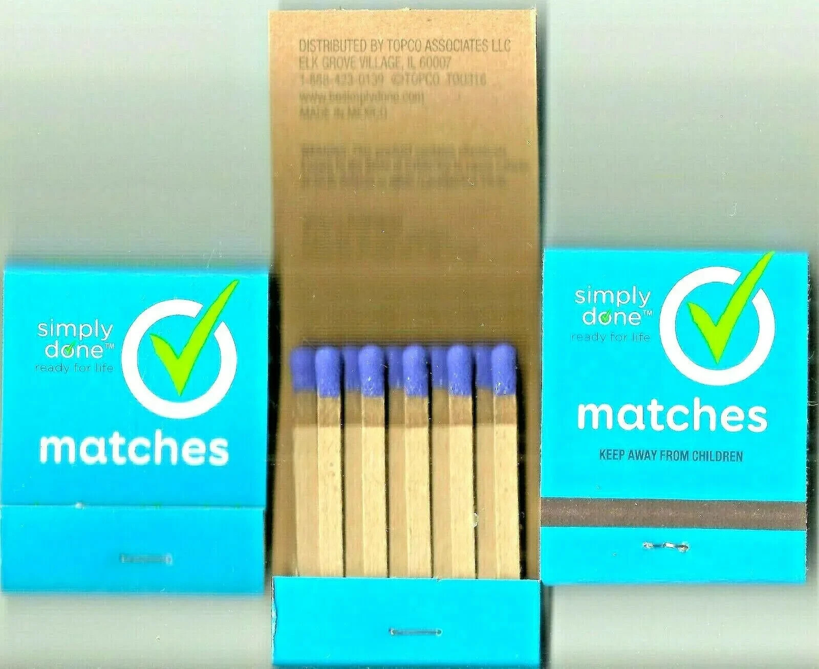 50 packs MATCH BOOKS Blue TiP strike oN Cover cardboard fire matches Simply Done