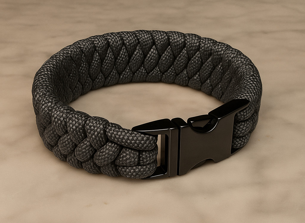 Graphite Trilobite Paracord Bracelet with Metal Buckle
