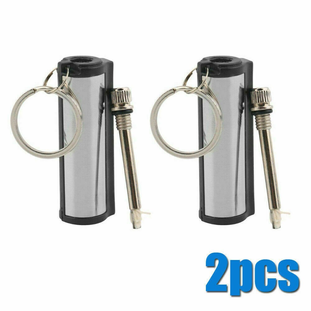 2x Outdoor Fire Starter Permanent Match Lighter Survival Tool Flint Keychain@