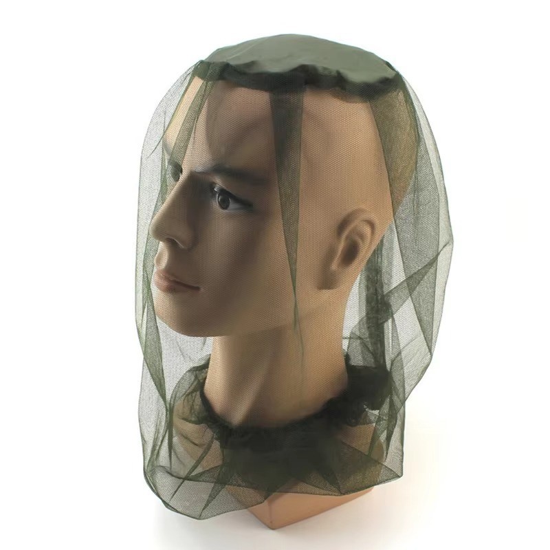 Olive Drab Mosquito Hat Insect Head Net Pocket Mesh Protection Bugs Flies Bees