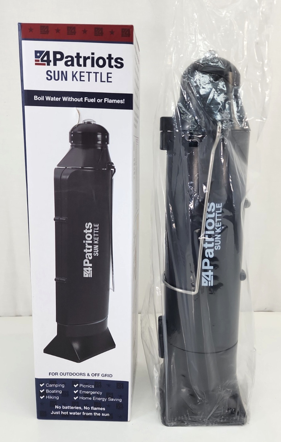 NEW 4Patriots Sun Kettle Water Heater Portable Solar Thermos 16.9fl oz / 500ml
