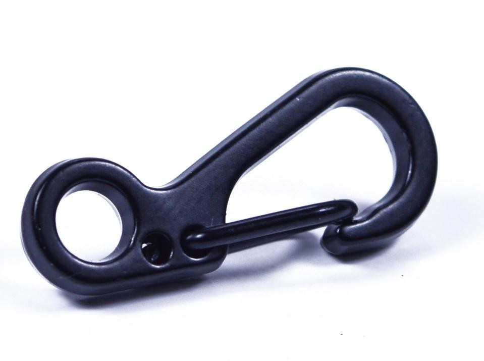 Black Single Hole Paracord Clips – Durable, Spring-Loaded, and Pack-Ready