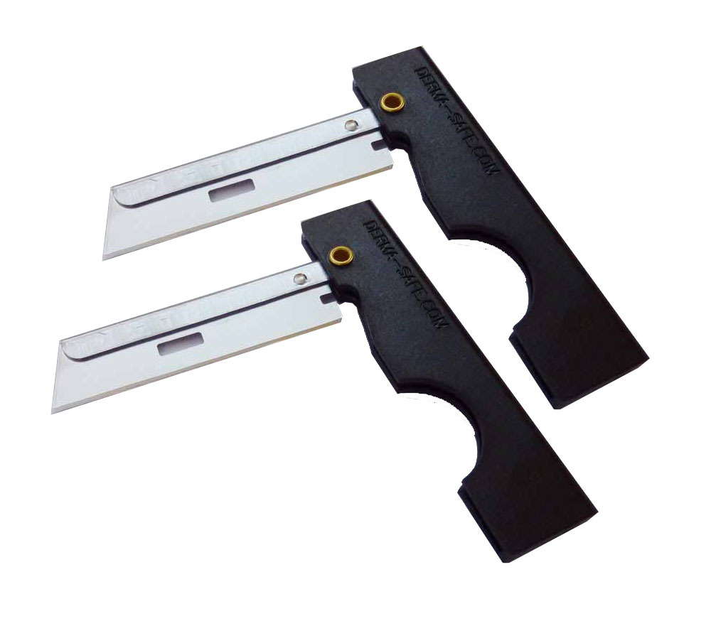 Derma Safe Folding Razor Knife 10 pack Black for SERE Survival Tool Kit Blade