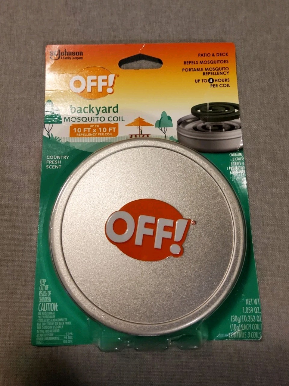 Lot of 3 OFF! Backyard Mosquito Coil Packs Country Fresh Scent (9 Total Coils)