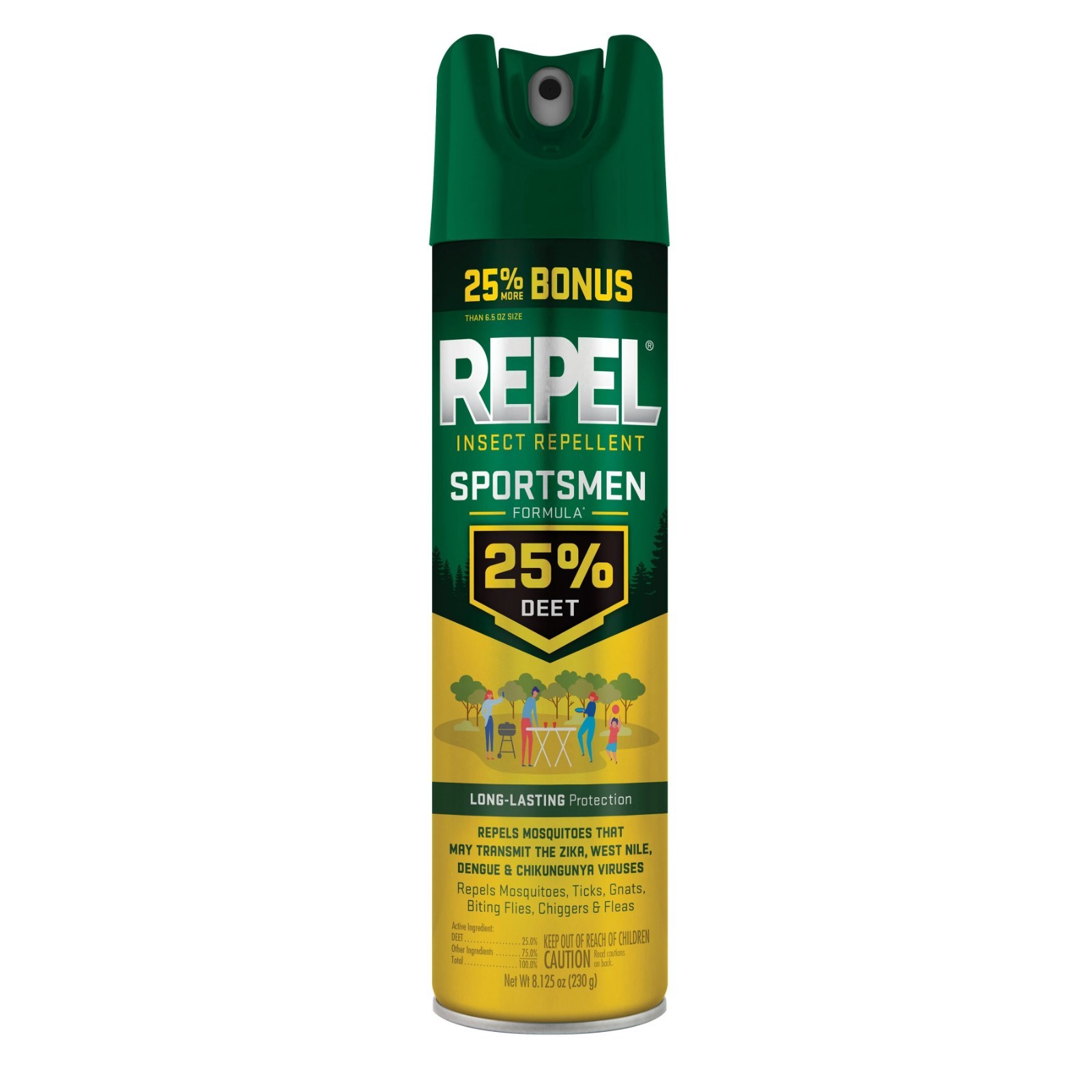 (2 pack) Repel Insect Repellent Sportsmen Formula 25% DEET, Bonus Aerosol, 8.125