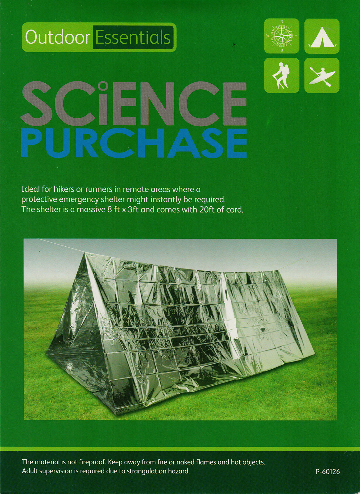 Single Person Mylar Emergency Tent Shelter – 8 Feet by 3 Feet