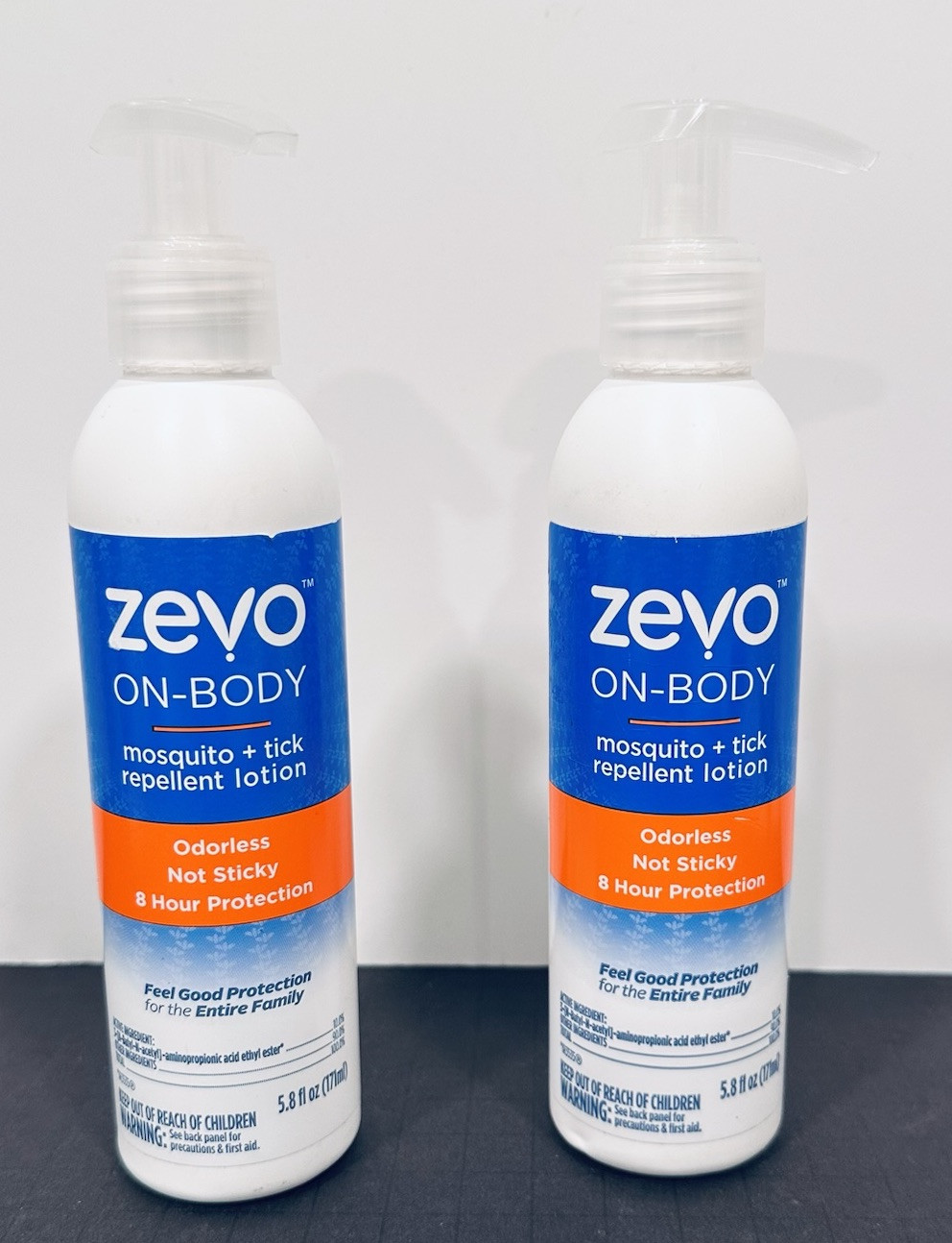 Zevo On Body Mosquito + Tick repellent Lotion 5.8 fl. oz 2 Bottles