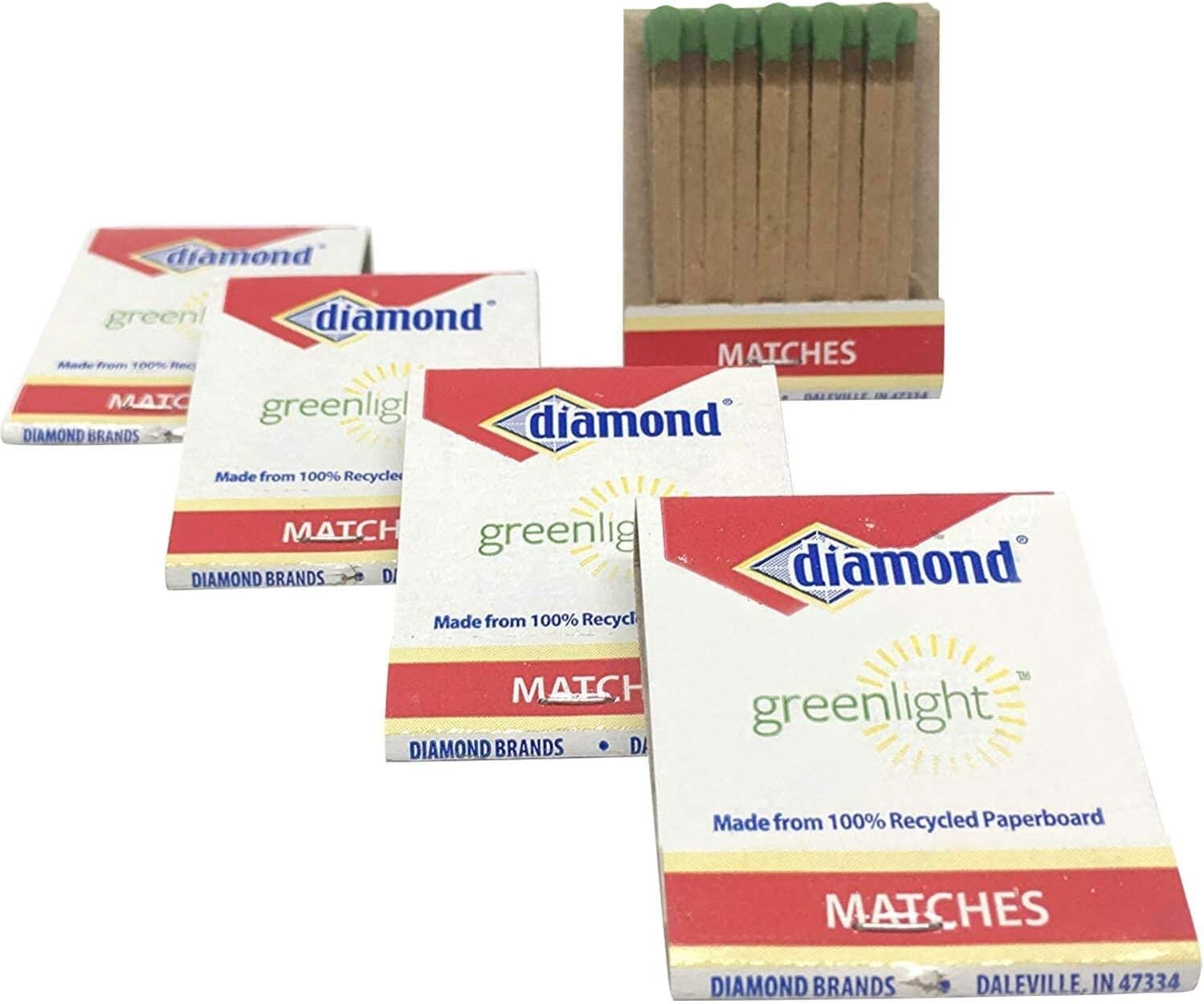 5 pk of Diamond Deluxe 50 Matchbooks, 1000 strike on box kitchen match FREESHIP