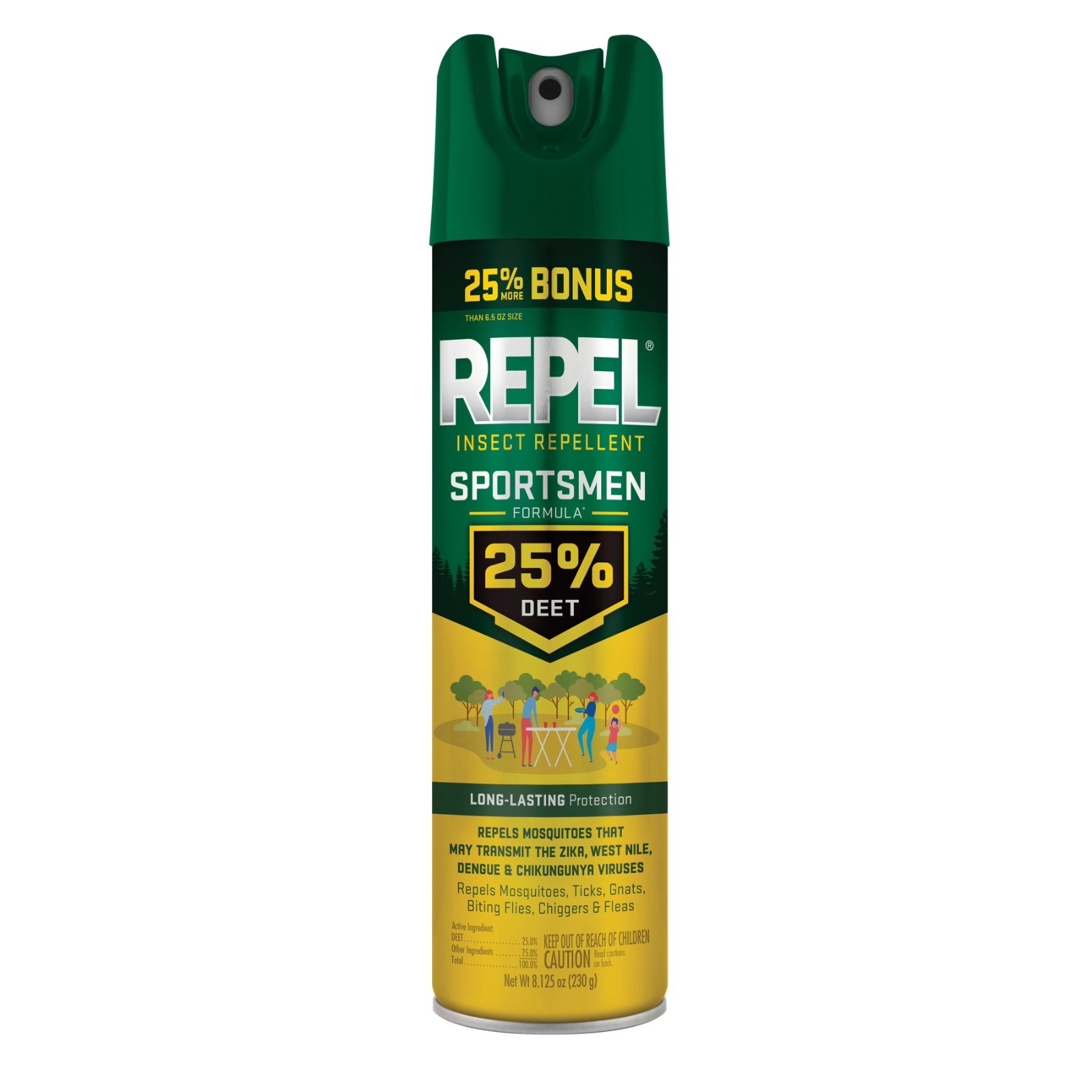 (2 pack) Repel Insect Repellent Sportsmen Formula 25% DEET, Bonus Aerosol, 8.125